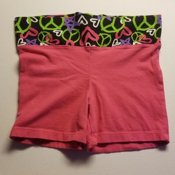 Danskin Now Spandex Shorts Peace Love 